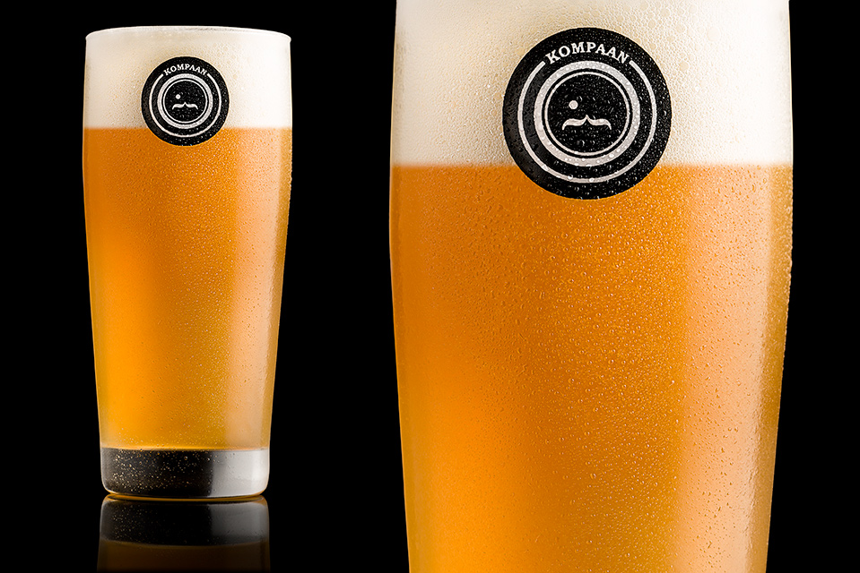 Productfotografie van bierglas